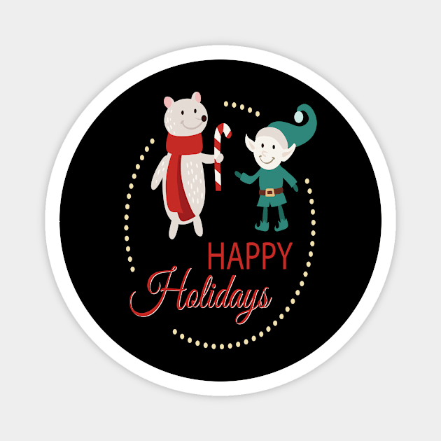 happy holidays Magnet by Gigart